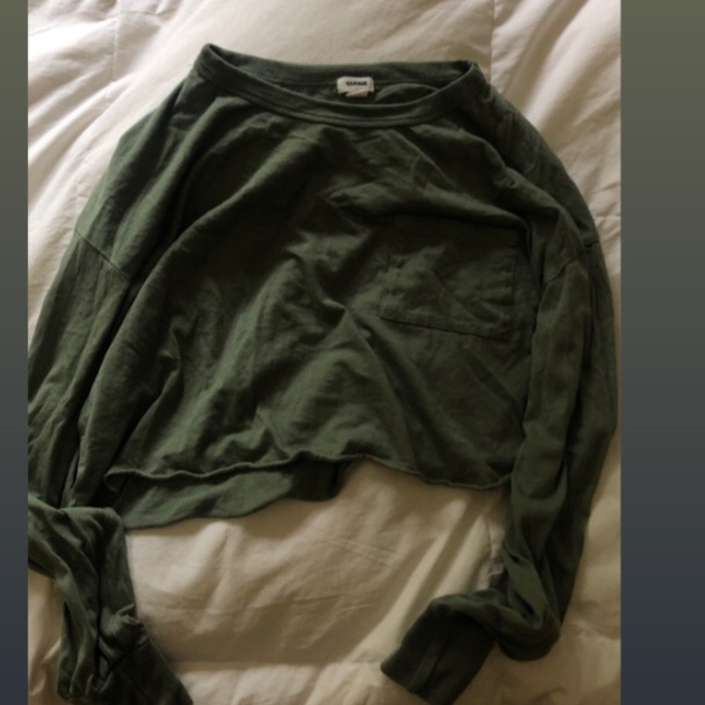 The GARAGE cropped green lightweight long sleeve